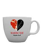 Personalizovaný MEGA XXL keramický hrnek 1 000 ml - Dvě místa, jedno srdce