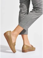 Praktické hnědé mokasíny dámské platforma Praktické hnědé mokasíny dámské platforma