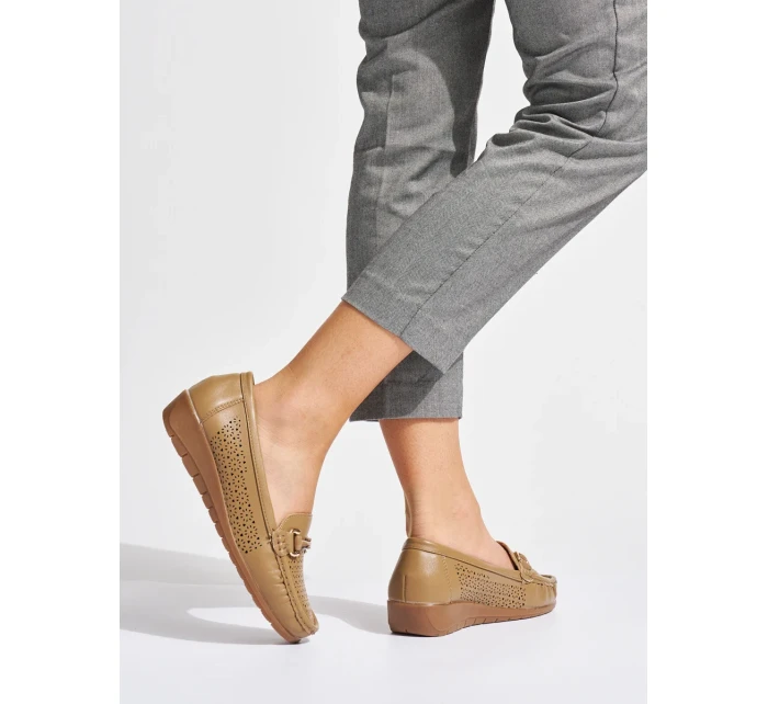 Praktické hnědé mokasíny dámské platforma Praktické hnědé mokasíny dámské platforma