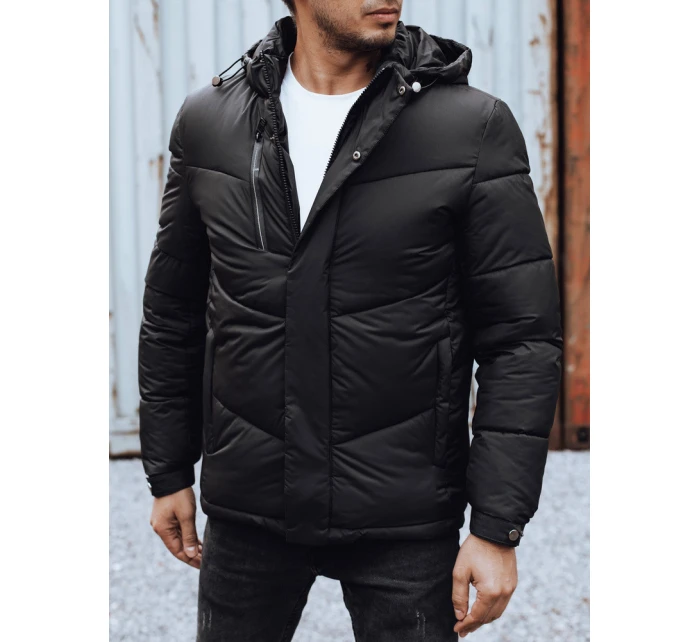 Pánská zimní bunda s odepínací kapucí černá FashionStreet TX4833