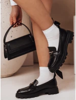 Dámské mokasíny s plochou podrážkou ELEGANCIO black FashionStreet ZY0708