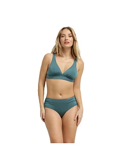 Dámský plavkový bikinový top DIM SWIMWEAR GLOSSY TRIANGLE BRA - DIM - tmavě zelená