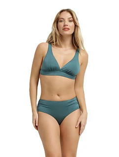 Dámský plavkový bikinový top DIM SWIMWEAR GLOSSY TRIANGLE BRA - DIM - tmavě zelená