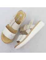 Dámské sandály na podpatku béžové model 21904791 - Rieker