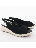 Dámské textilní sandály na platformě černé Vinceza 97303