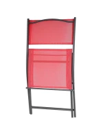 SADA BALKONOVÉHO NÁBYTKU KULATÝ STŮL A 2 SKLÁDACÍ ŽIDLE ČERVENÁ