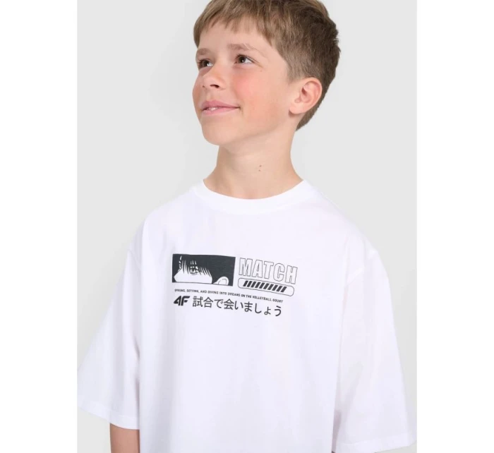 Chlapecké tričko oversize s potiskem 4F 4FJRAW25TTSHM3065-10S Chlapecké tričko oversize s potiskem 4F 4FJRAW25TTSHM3065-10S