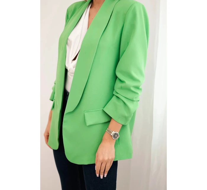Sako s klopami elegantní zelená neon Sako s klopami elegantní zelená neon