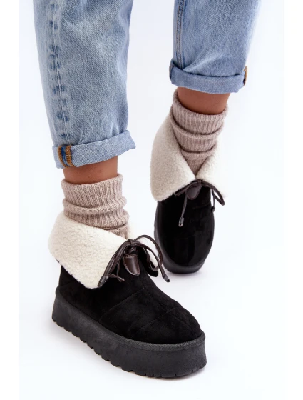 S Kožešinou Černé model 21635501 - Boto