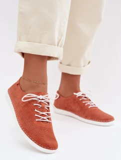 Dámské polobotky z přírodního semiše S.Barski LR61-7080 Oranžové