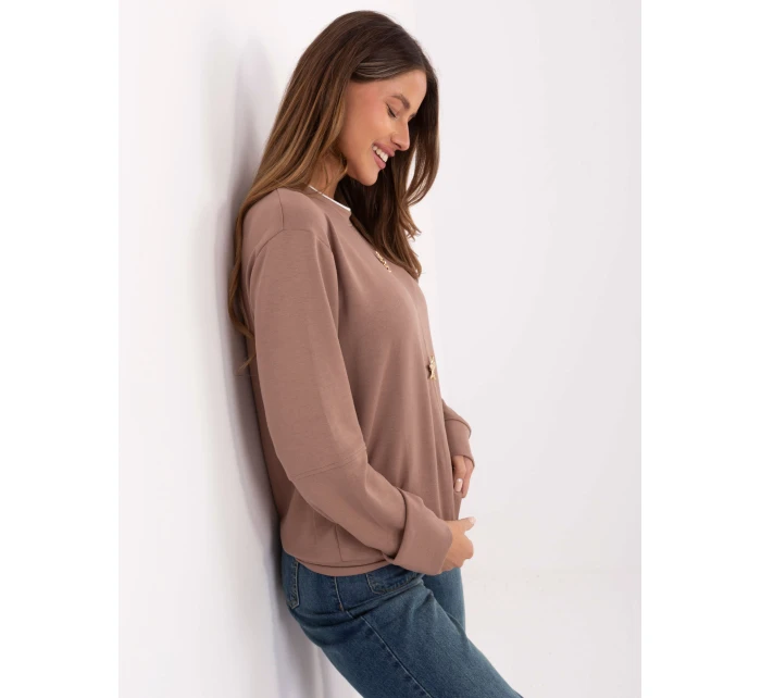 Bluza RV BL model 21717667 ciemny bezowy - FPrice Bluza RV BL model 21717667 ciemny bezowy - FPrice