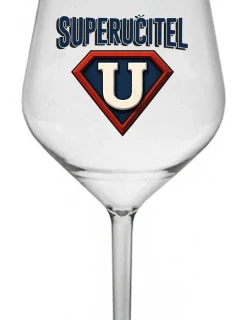 SUPERUČITEL (ZNAK) - čirá nerozbitná sklenice na víno 470 ml