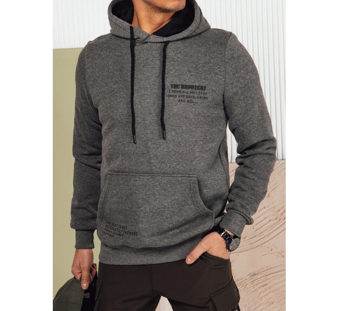 Pánská antracitová mikina s kapucí Dstreet BX5694 Pánská antracitová mikina s kapucí Dstreet BX5694