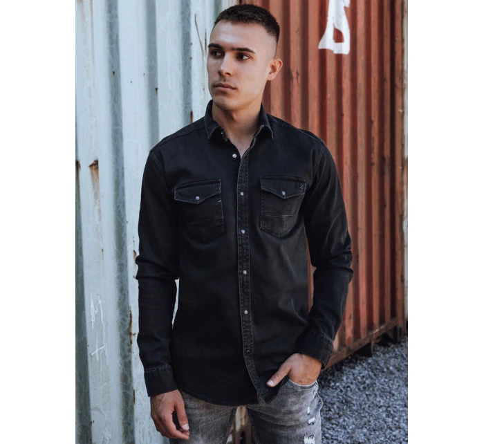 Pánská džínová košile černá Dstreet model 21978423 - FashionStreet Pánská džínová košile černá Dstreet model 21978423 - FashionStreet