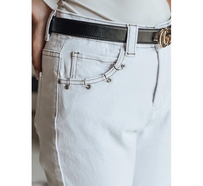 Dámské džínové kalhoty LIKEMELOO mom fit white FashionStreet UY2432