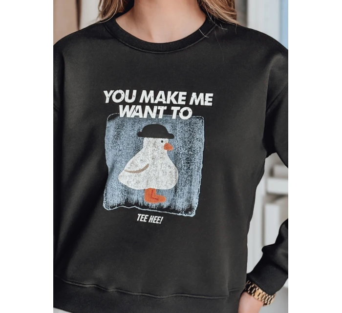 Dámská oversize mikina s potiskem černá Dstreet model 21988097 - FashionStreet