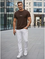 Tshirt męski z nadrukiem bawełniany brązowy model 22214584 - FashionStreet Tshirt męski z nadrukiem bawełniany brązowy model 22214584 - FashionStreet