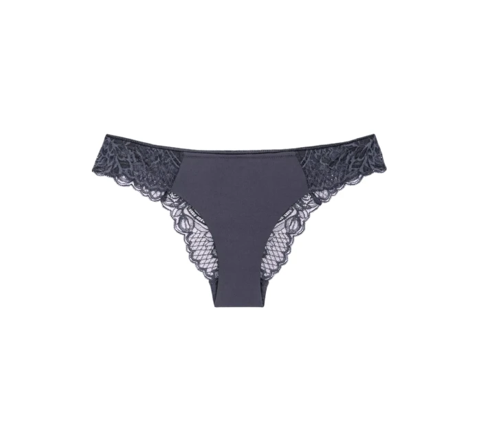 Dámské kalhotky Wild Peony Florale Brazilian tmavě šedé - Triumph Dámské kalhotky Wild Peony Florale Brazilian tmavě šedé - Triumph