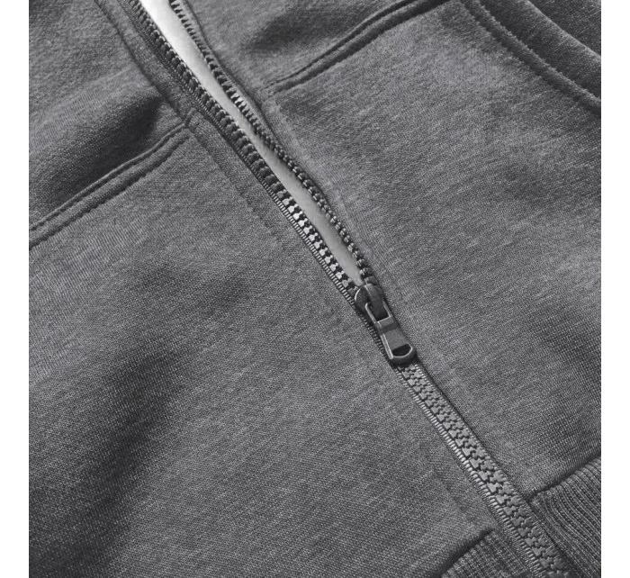 Tmavě šedá dámská sportovní mikina model 21389911 - J.STYLE Tmavě šedá dámská sportovní mikina model 21389911 - J.STYLE