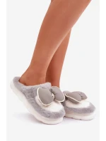 Pantofle S Mašlí Šedé model 21681727 - Boto Pantofle S Mašlí Šedé model 21681727 - Boto