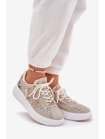 Dámské Sportovní Boty S Síťovinou A Hroty Béžové Ogalda Dámské Sportovní Boty S Síťovinou A Hroty Béžové Ogalda