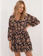 Sukienka DHJ SK czarno beżowy model 20572122 - FPrice Sukienka DHJ SK czarno beżowy model 20572122 - FPrice