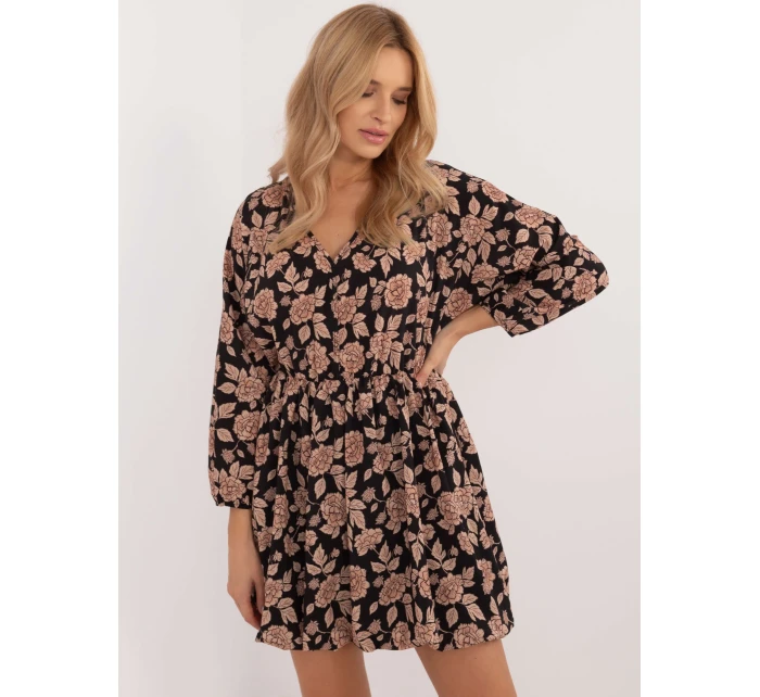 Sukienka DHJ SK czarno beżowy model 20572122 - FPrice Sukienka DHJ SK czarno beżowy model 20572122 - FPrice