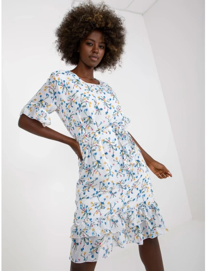 Šaty LK SK  bílá a modrá model 17404673 - FPrice