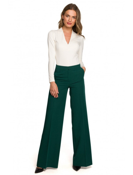 model 18004535 Široké kalhoty zelené - STYLOVE