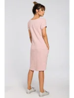 Midi šaty s kapsami ve  pudrové model 15096911 - BeWear