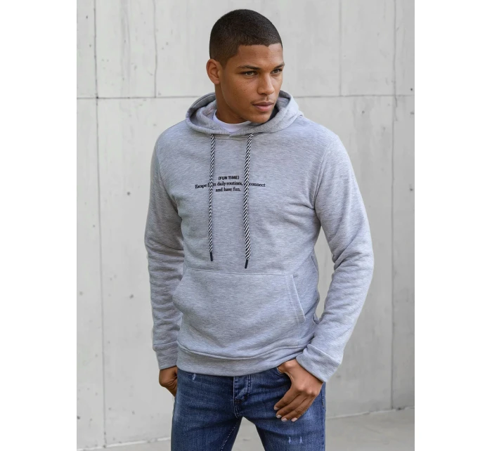 Pánská šedá mikina model 21966791 - Dstreet Pánská šedá mikina model 21966791 - Dstreet