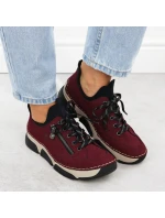 Pohodlné dámské polobotky bordó model 21905304 - Rieker Pohodlné dámské polobotky bordó model 21905304 - Rieker