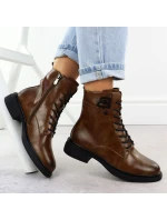 Dámské hnědé kožené boty model 21905409 - FILIPPO