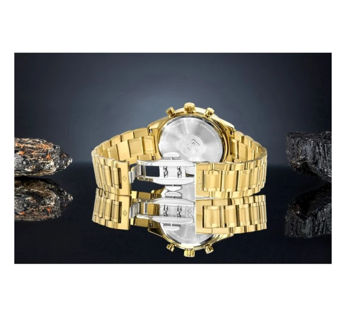 Pánské hodinky Giewont Chronograph Sapphire Gold Black GW6310-B4