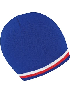 Result Headwear R 368X Pletená čepice s kontrastními pruhy 28.368X blue/white-red