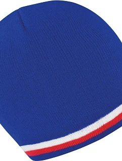 Result Headwear R 368X Pletená čepice s kontrastními pruhy 28.368X blue/white-red
