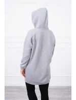 Mikina s kapucí a nášivkami šedá