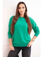 Dámská mikina s model 21494939 výstřihem basic z bavlny světle zelená - K-Fashion
