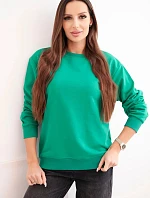 Dámská mikina s okrouhlým výstřihem basic z bavlny světle zelená