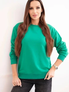 Dámská mikina s model 21494939 výstřihem basic z bavlny světle zelená - K-Fashion