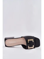 Elegantní Dámské Sandály Na Klínku Se Zlatým  Černé model 21697734 - VINCEZA