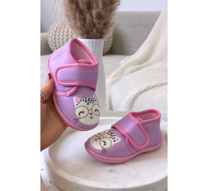 Dětské bačkory na suchý zip – fialové Katline Dětské bačkory na suchý zip – fialové Katline