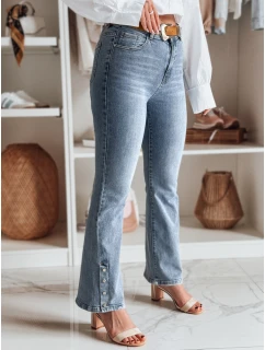 Dámské džínové zvonové kalhoty s páskem BELLONIZ modré FashionStreet UY2464