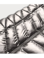 Stříbrná dámská metalická zimní bunda (5M778-401)