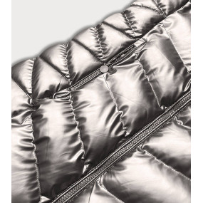 Stříbrná dámská metalická zimní bunda (5M778-401)