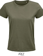 SOL'S Pioneer Women Dámské tričko z bio bavlny 25.3579 khaki