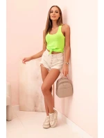 Dámská tílko z bavlny s kulatým výstřihem zelený neon