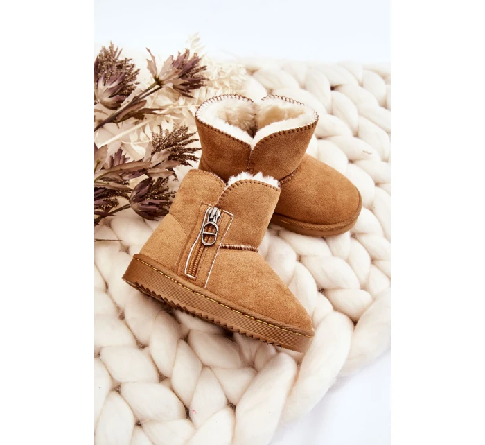 Dětské nazouvací zateplené sněhule Camel model 21605387 - Boto Dětské nazouvací zateplené sněhule Camel model 21605387 - Boto