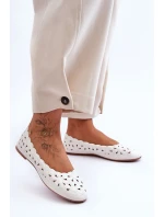 Dámské Lesklé Baleríny Bílé model 21625332 - EVENTO