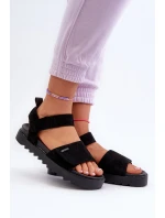 Dámské Semišové Sandály Na Platformě Big Star model 21655456 Černé - Big Star Shoes Dámské Semišové Sandály Na Platformě Big Star model 21655456 Černé - Big Star Shoes